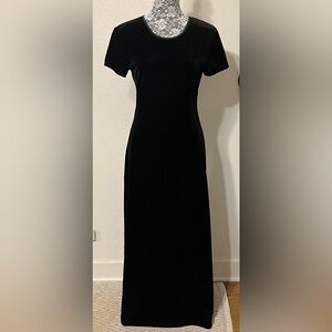 My Michelle Vtg Y2K 90s Black Velvet Burnout Maxi Dress Large Whimsigoth Witchy